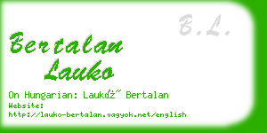 bertalan lauko business card